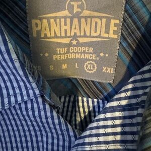 Panhandle Men's Blue Striped Casual Shirt